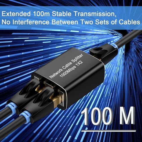 RJ45 Ethernet Splitter, Tendak 1000Mbps Ethernet Splitter 1 to 2 High Speed, Internet Splitter with USB Power Cable, Network Splitter for Cat5/Cat5e/Cat6/Cat7, 2 Devices Simultaneous Networking in Saudi Arabia