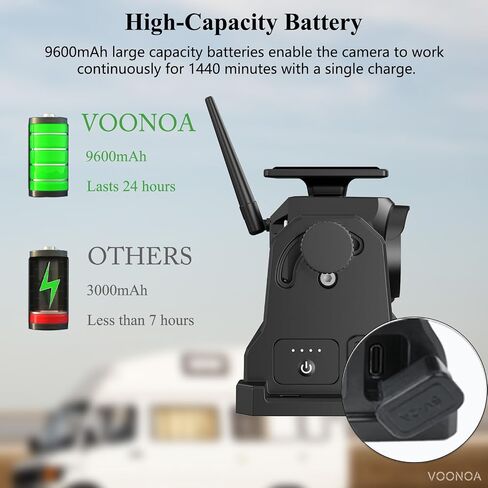 Wireless Magnetic Backup Camera, 15000mAh Battery Powered Rechargeable Waterproof HD Solar Back Up Rear View Bluetooth Hitch Camera with 7 Inch 1080P Monitor System for Car Truck Trailer RV VN003 in Saudi Arabia