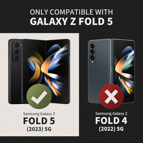 حافظة TONGATE لهاتف Galaxy Z Fold 5، مع حامل قلم S جديد وواقي شاشة ومسند، حافظة حماية مفصلية متينة لكامل الجسم مع مشبك حزام وغطاء كاميرا لهاتف Samsung Galaxy Z Fold 5، أخضر in Kuwait