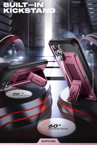حافظة SUPCASE لهاتف Galaxy S22 Ultra مع واقي شاشة مدمج، أسود in Kuwait