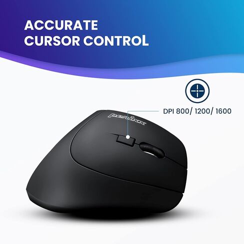 Perixx PERIMICE-515II Wired Ergonomic Vertical Mouse - 1000/1600 DPI - Right Handed Natural Ergonomic Vertical Design in Saudi Arabia