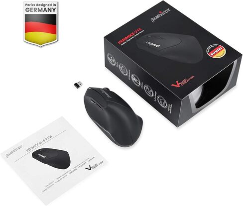 Perixx PERIMICE-515II Wired Ergonomic Vertical Mouse - 1000/1600 DPI - Right Handed Natural Ergonomic Vertical Design in Saudi Arabia