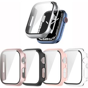 Screen Protector Case Compatible with Apple Watch Case Series 4 5 6 SE 40mm with Tempered Glass Screen Protector for iWatch Accessories 40mm 5pack