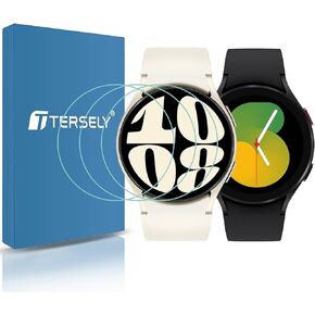 T Tersely (3 Pack 9H Hardness Tempered Glass Screen Protector for Samsung Galaxy Watch 6 / Watch 5 / Watch 4 (44MM), Screen Protector Film Guard for Samsung Galaxy Watch