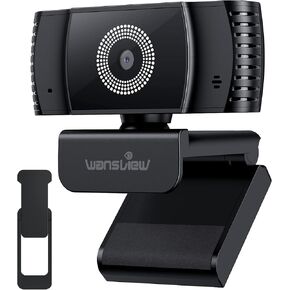 كاميرا ويب wansview مع ميكروفون، كاميرا ويب USB PC عالية الدقة 1080 بكسل مع غطاء للخصوصية لسطح المكتب والكمبيوتر المحمول، للبث المباشر، والتكبير، ومكالمات الفيديو، والاجتماعات عبر الإنترنت، والألعاب in Kuwait