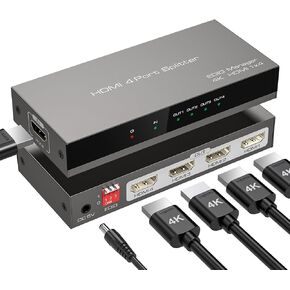 4k hdmi Splitter 1 in 4 Out with EDID Management for Exhibition Classroom Presentation Gaming 4 Way hdmi Splitter' 4 Port for Multiple Monitors tv Laptop Computers Support 4K30hz 2K 3D 1080p HDCP in Kuwait