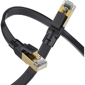 Cat 8 Ethernet Cable 10 ft, Flat Ethernet Cable Internet Cable LAN Cable High Speed Ethernet Cables - Faster Than Cat7/Cat 6e Ethernet Cable in Kuwait