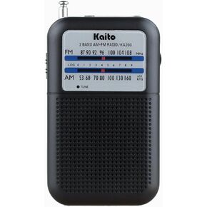 Kaito KA200S Pocket AM/FM Radio, Gray