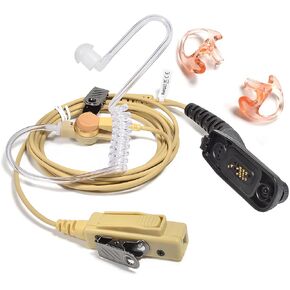 HYS Surveillance 2 Way Radio Earpiece Acoustic Coil Ear Tube Headset for Motorola XPR 6000 XPR6500 XPR6550 XPR 7000 XPR 7550 XiR-P8200 XiR-P8268 Walkie Talkie (Beige)