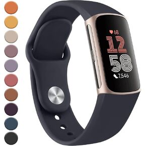 سوار Meliya متوافق مع Fitbit Charge 6 Bands/Fitbit Charge 5 Bands للنساء والرجال، حزام معصم بديل من السيليكون الناعم قابل للتعديل ومقاوم للماء من أجل Fitbit Charge 6/Charge 5 لتتبع اللياقة البدنية in Kuwait