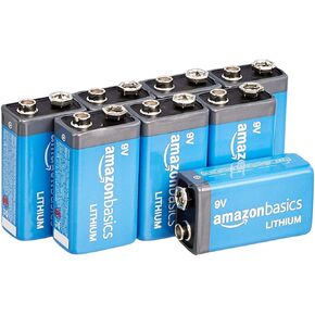Amazon Basics 4 بطاريات ليثيوم عالية الأداء بقدرة 9 فولت، وعمر افتراضي يصل إلى 10 سنوات، وقوة تدوم طويلاً in Kuwait