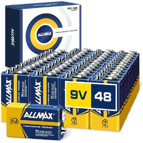Allmax 9V Maximum Power Alkaline Batteries (12 Count) – Ultra Long-Lasting, 7-Year Shelf Life, Leakproof Design, Maximum Performance in Kuwait
