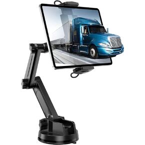 او كيو تي اي كيو حامل تابلت للشاحنة شديد التحمل [ذراع طويل 16 انش]، حامل ايباد للسيارة والشاحنة والزجاج الامامي للسيارة والشاحنة، كوب شفط قوي متوافق مع التابلت والايباد، شبه الشاحنة. in Kuwait
