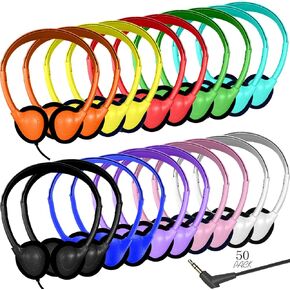 20 Pack Bulk Classroom Headphones for Students Kids School, Wholesale Headphones Class Set with 3.5mm Jack for Chromebook Laptop PC Computer(10 Mixed Colors) in Saudi Arabia
