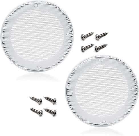 Fielect 4" Speaker Grill Mesh Decorative Circle Woofer Guard Protector Cover Audio Accessories White Metal Trim with 4 Screws in Saudi Arabia