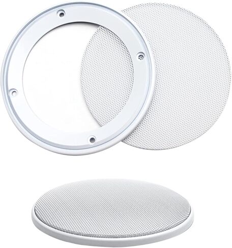 Fielect 4" Speaker Grill Mesh Decorative Circle Woofer Guard Protector Cover Audio Accessories White Metal Trim with 4 Screws in Saudi Arabia