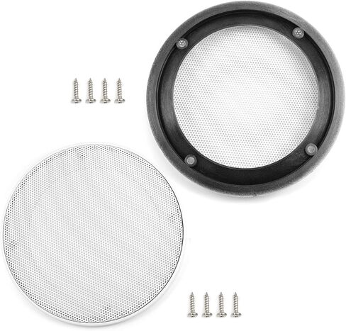 Fielect 4" Speaker Grill Mesh Decorative Circle Woofer Guard Protector Cover Audio Accessories White Metal Trim with 4 Screws in Saudi Arabia