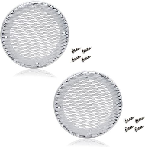 Fielect 4" Speaker Grill Mesh Decorative Circle Woofer Guard Protector Cover Audio Accessories White Metal Trim with 4 Screws in Saudi Arabia