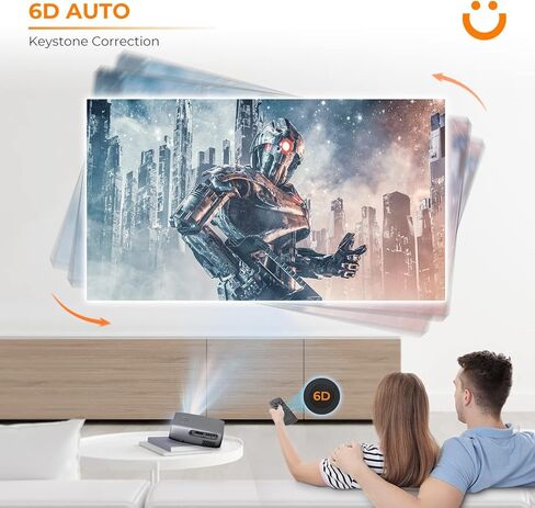 جهاز عرض 4K مع 5G WiFi وBluetooth 5.2، YABER 19000L FHD أصلي 1080P جهاز عرض محمول خارجي دعم 4K، 4P/4D Keystone&Zoom، جهاز عرض أفلام المسرح المنزلي لنظام iOS/Android/PC/TV Stick/HDMI/USB in Kuwait