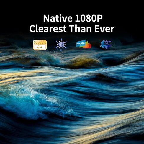 Projector with WiFi and Bluetooth, ASAKUKI Native 1080P 4K Support 450 ANSI Outdoor Movie Proyector, Indoor Home Theater w/ Portable Bag, Compatible w/ Sticks/Phone/iphone/Laptop in Kuwait