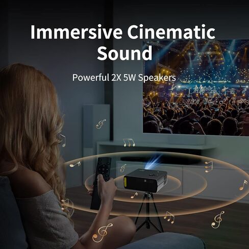 Projector with WiFi and Bluetooth, ASAKUKI Native 1080P 4K Support 450 ANSI Outdoor Movie Proyector, Indoor Home Theater w/ Portable Bag, Compatible w/ Sticks/Phone/iphone/Laptop in Kuwait