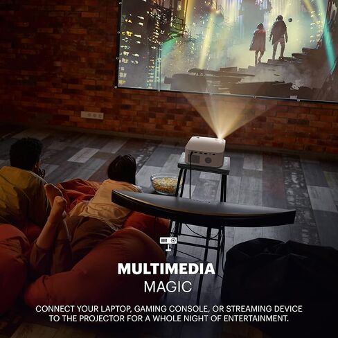 KODAK FLIK X10 Full HD Multimedia Projector | Mini Portable Compact Home Theater System with Remote Control, Native 1080p Video Projection & HDMI Cable | Watch Movies from iPhone, Laptop, Roku & More in Kuwait