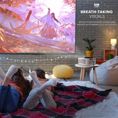 KODAK FLIK X10 Full HD Multimedia Projector | Mini Portable Compact Home Theater System with Remote Control, Native 1080p Video Projection & HDMI Cable | Watch Movies from iPhone, Laptop, Roku & More in Kuwait