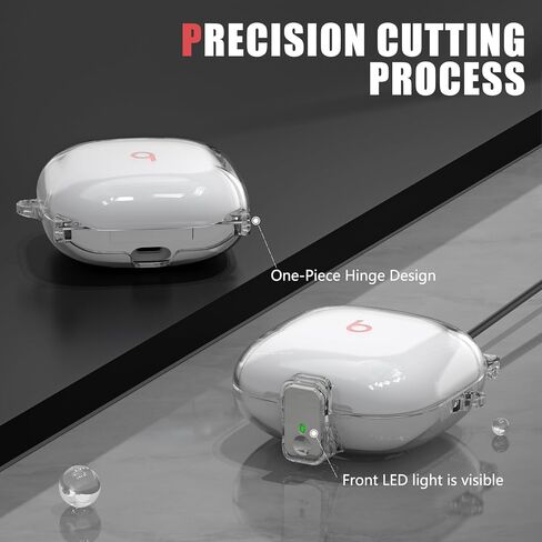 [Safety Lock] Beats Fit Pro Case Cover,3 in 1 Cleaner Kit for Apple Beats Fit Pro 2021,Beats Fit Pro Accessories with Anti-Lost Keychain/Silicone Wrist Strap(Clear Black) in Kuwait