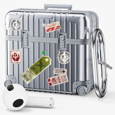 KOREDA Compatible with AirPods 3 2021 3rd Generation Case, Cute Funny Suitcase Design Protective Hard Case for AirPods 3, Not Compatible with AirPods Pro 3 2025 and AirPods 4 2024 in Kuwait