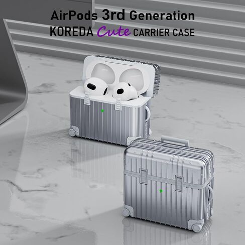 KOREDA Compatible with AirPods 3 2021 3rd Generation Case, Cute Funny Suitcase Design Protective Hard Case for AirPods 3, Not Compatible with AirPods Pro 3 2025 and AirPods 4 2024 in Kuwait