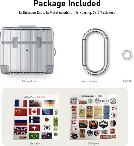 KOREDA Compatible with AirPods 3 2021 3rd Generation Case, Cute Funny Suitcase Design Protective Hard Case for AirPods 3, Not Compatible with AirPods Pro 3 2025 and AirPods 4 2024 in Kuwait