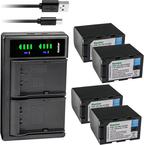 Kastar 2-Pack Battery and LTD2 USB Charger Compatible with JVC GY-HC500 GY-HC500E, GY-HC500U GY-HC500UN, GY-HC500SPC GY-HC500SPCN, GY-HC550 GY-HC550E GY-HC550UN Connected Cam 4K Handheld Camcorder in Saudi Arabia