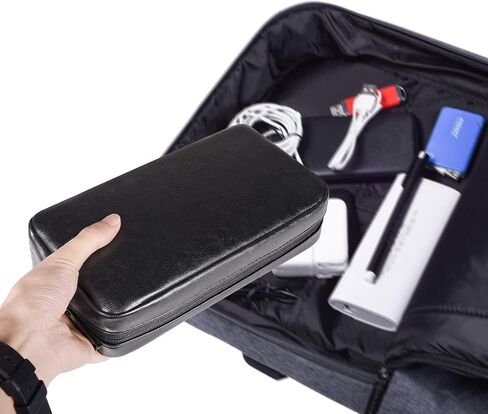 Electronics Organizer, Premium Electronic Accessory Storage Bag Organizer PU Leather Durable Protective Case Pouch for Charger Adapter, Mouse, Cables, Home, Office, Business, Travel and Cosmetics Kits in Saudi Arabia