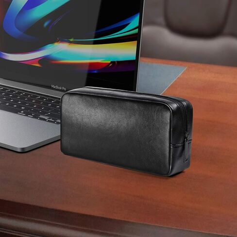 Electronics Organizer, Premium Electronic Accessory Storage Bag Organizer PU Leather Durable Protective Case Pouch for Charger Adapter, Mouse, Cables, Home, Office, Business, Travel and Cosmetics Kits in Saudi Arabia