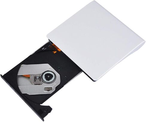 Portable Ultra-Thin External CD Drives DVD Player USB3.0/USB-C 2 in 1 External DVD Recorder CD-ROM Player for Windows iOS etc (Black [USB3.0 + USB-C Converter]) in Kuwait