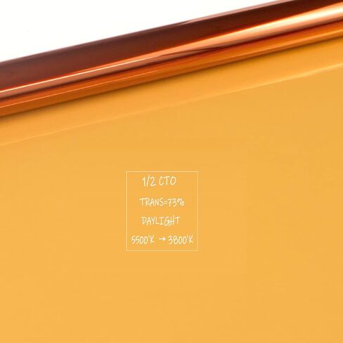 Color Correction Gel Filter Transparent Sheet Orange 1/2 CTO Photography Lighting for Red Head Strobe Flashlight 16x20 inches/40x50cm,5 Pack in Saudi Arabia