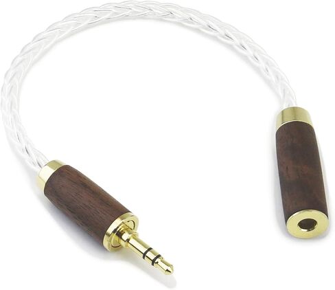 NewFantasia 3.5mm Stereo Male to 4.4mm Female Headphone Audio Adapter Cable 8 Cores 6N OCC Copper Single Crystal Silver Plated Wire Walnut Wood Shell 3.5mm Male to 4.4mm Balanced Female in Saudi Arabia