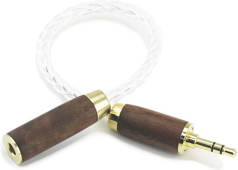 NewFantasia 3.5mm Stereo Male to 4.4mm Female Headphone Audio Adapter Cable 8 Cores 6N OCC Copper Single Crystal Silver Plated Wire Walnut Wood Shell 3.5mm Male to 4.4mm Balanced Female in Saudi Arabia