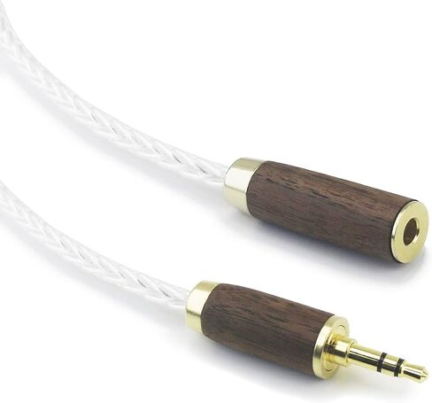 NewFantasia 3.5mm Stereo Male to 4.4mm Female Headphone Audio Adapter Cable 8 Cores 6N OCC Copper Single Crystal Silver Plated Wire Walnut Wood Shell 3.5mm Male to 4.4mm Balanced Female in Saudi Arabia