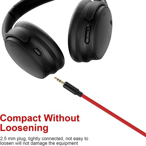 Toxaoii QC45 Coiled Audio Cable Cord Compatible with Bose QuietComfort QC 45, QC35 II, QC 35, OE2 OE2i Soundlink SoundTrue Headphone with 6.35mm Adapter for Guitar/Xbox One/ PS4 (4 to 16FT) in Kuwait