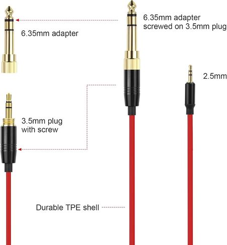 Toxaoii QC45 Coiled Audio Cable Cord Compatible with Bose QuietComfort QC 45, QC35 II, QC 35, OE2 OE2i Soundlink SoundTrue Headphone with 6.35mm Adapter for Guitar/Xbox One/ PS4 (4 to 16FT) in Kuwait