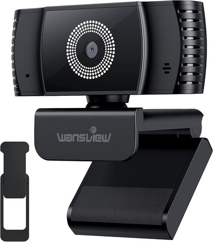 كاميرا ويب wansview مع ميكروفون، كاميرا ويب USB PC عالية الدقة 1080 بكسل مع غطاء للخصوصية لسطح المكتب والكمبيوتر المحمول، للبث المباشر، والتكبير، ومكالمات الفيديو، والاجتماعات عبر الإنترنت، والألعاب in Kuwait