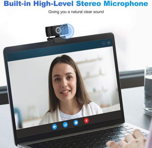 كاميرا ويب wansview مع ميكروفون، كاميرا ويب USB PC عالية الدقة 1080 بكسل مع غطاء للخصوصية لسطح المكتب والكمبيوتر المحمول، للبث المباشر، والتكبير، ومكالمات الفيديو، والاجتماعات عبر الإنترنت، والألعاب in Kuwait
