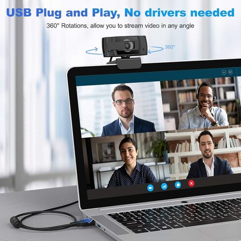 كاميرا ويب wansview مع ميكروفون، كاميرا ويب USB PC عالية الدقة 1080 بكسل مع غطاء للخصوصية لسطح المكتب والكمبيوتر المحمول، للبث المباشر، والتكبير، ومكالمات الفيديو، والاجتماعات عبر الإنترنت، والألعاب in Kuwait