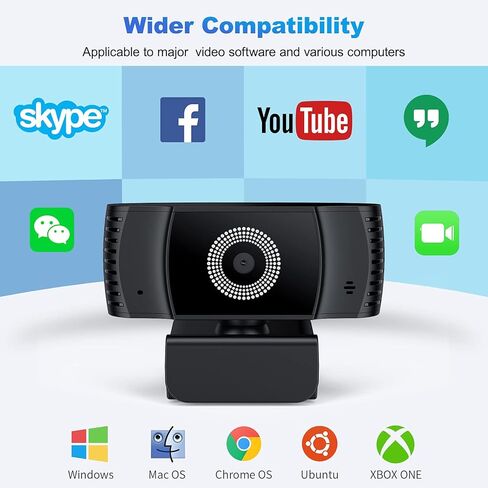 كاميرا ويب wansview مع ميكروفون، كاميرا ويب USB PC عالية الدقة 1080 بكسل مع غطاء للخصوصية لسطح المكتب والكمبيوتر المحمول، للبث المباشر، والتكبير، ومكالمات الفيديو، والاجتماعات عبر الإنترنت، والألعاب in Kuwait