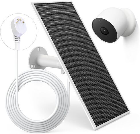 شاحن لوحة شمسية لكاميرا جوجل نيست الخارجية والداخلية (اصدار البطارية)، لوحة شمسية 5 فولت 5 واط مع كيبل شحن سريع 13.1 قدم، طاقة شمسية مقاومة للماء IP65 لجوجل نيست in Kuwait