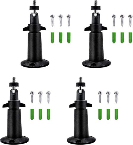 حامل كاميرا معدني قابل للتعديل للاستخدام في الأماكن المغلقة/المفتوحة من سبيكة الألومنيوم من أجل Arlo، Arlo Pro 2، كاميرا Arlo Ultra للمراقبة (4 حزم، أسود) in Kuwait