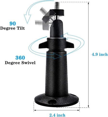 حامل كاميرا معدني قابل للتعديل للاستخدام في الأماكن المغلقة/المفتوحة من سبيكة الألومنيوم من أجل Arlo، Arlo Pro 2، كاميرا Arlo Ultra للمراقبة (4 حزم، أسود) in Kuwait