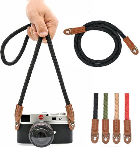 Camera Rope Strap 100cm Soft Cotton Camera Strap Vintage Neck Shoulder Belt Strap for Mirrorless and DSLR Camera. (Red) in Saudi Arabia