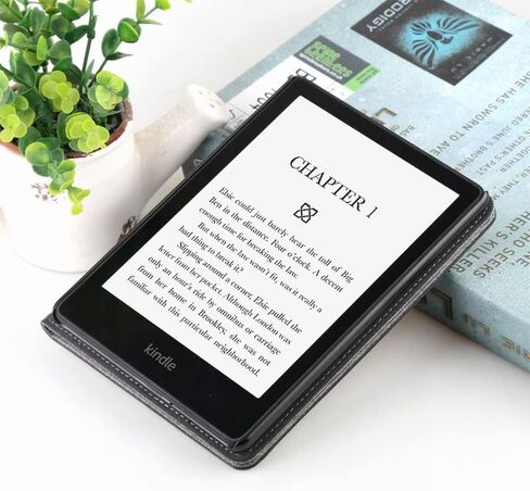 Stand Case for 6.8" Kindle Paperwhite 11th Generation 2021 and Signature Edition, Durable Cover with Auto Wake/Sleep, Shockproof PU Leather Sleeve Shell with Hand Strap & Card Slot, Grey in Kuwait